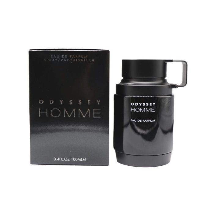 Odyssey Homme by Armaf bottle and box set displayed together, showcasing the modern design.