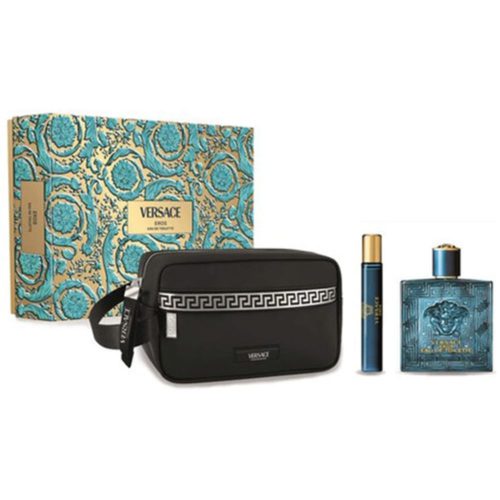 Eros Gift Set Eau de Toilette 100 ml / 3.4 fl. oz + 10 ml Travel Spray + Trousse For Men by Versace (93577)